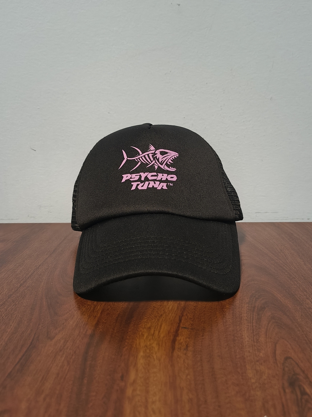 Psycho Tuna Trucker Mesh Snapback Hat Black and Lavender Adult One Size